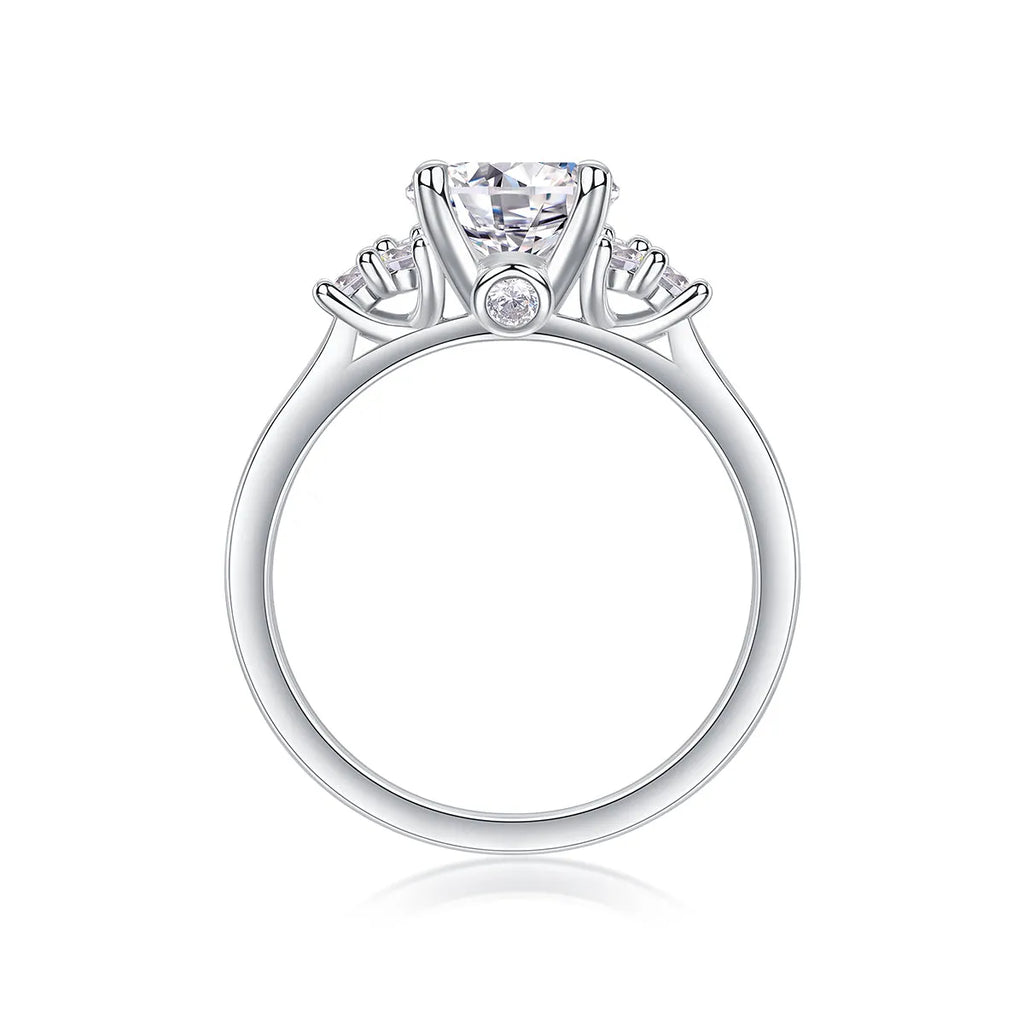 Galaxy Light 2-carat moissanite wedding ring set in S925 silver with platinum plating and gift box