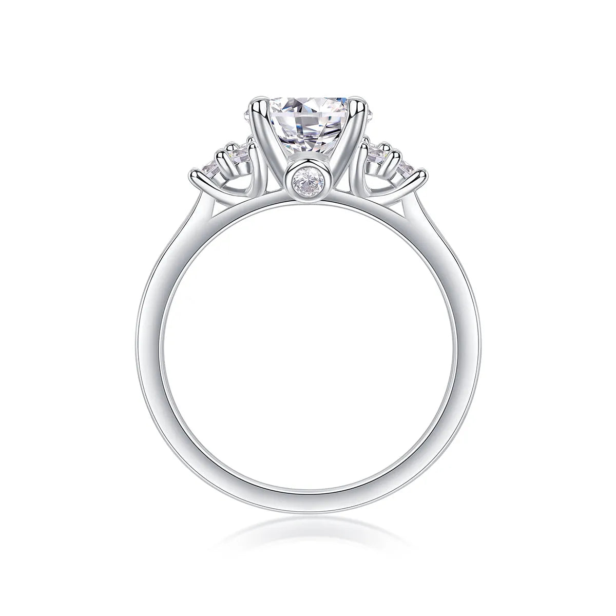 Galaxy Light 2-carat moissanite wedding ring set in S925 silver with platinum plating and gift box