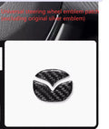 Aluminium alloy decorative steering wheel stickers with transparent button covers in brushed red, silver, and blue colours