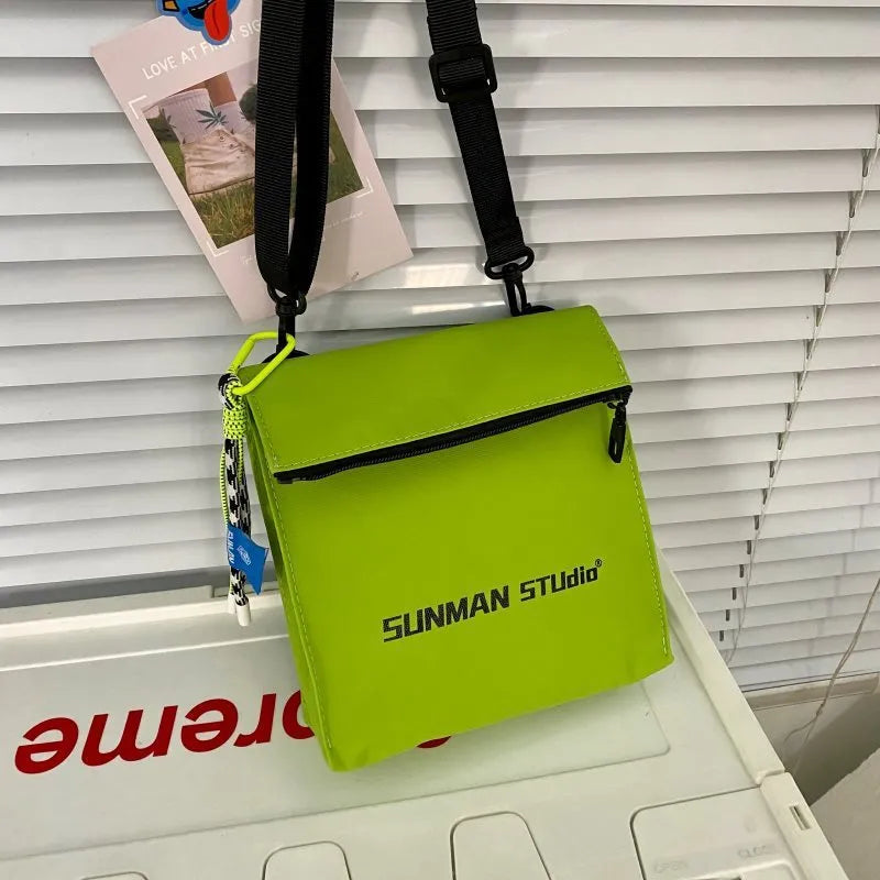 Messenger bag design backpack in polyester with oxford lining and crossbody strap