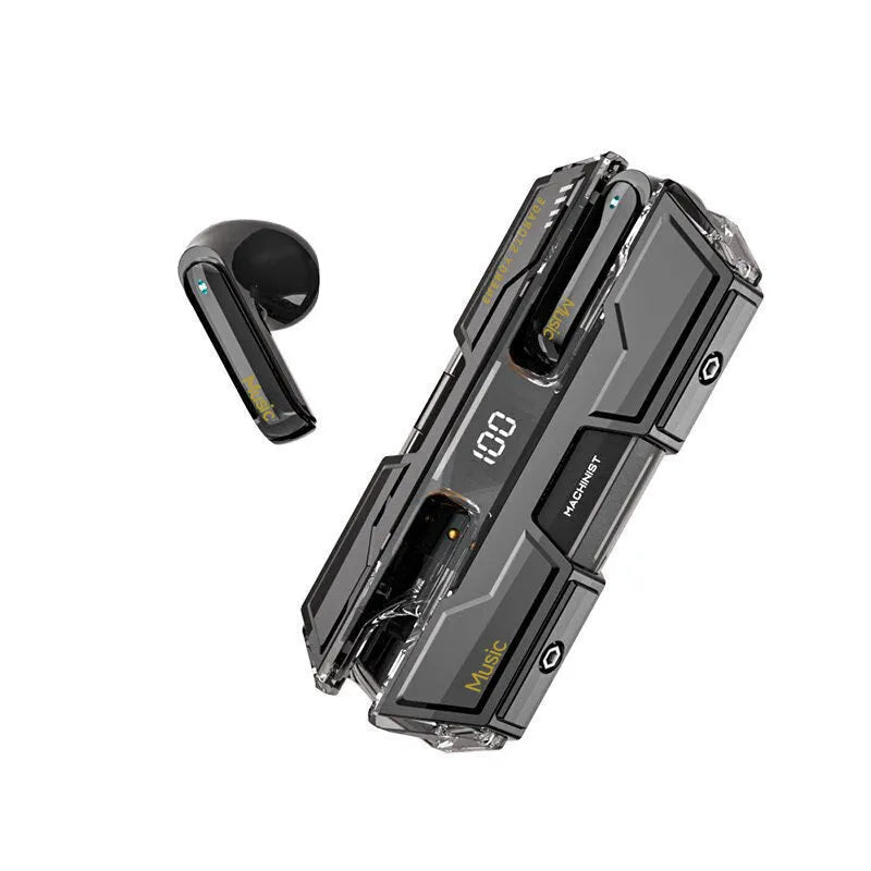 Casual black Bluetooth headset with PC ABS body and USB charging cable
