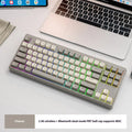 M87 wireless dual-mode mechanical feeling keyboard in blueberry colour on a desk.