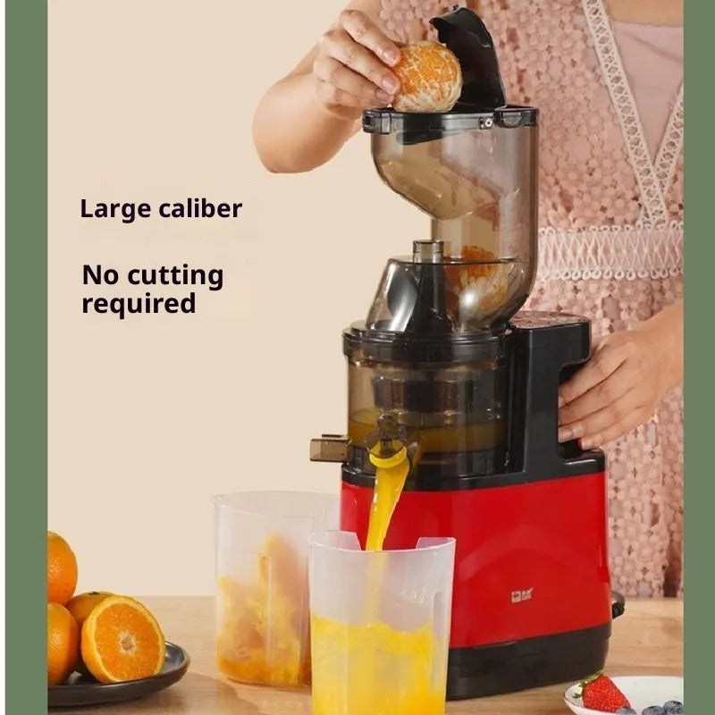 High-power multi-functional juice extractor with vertical screw rod and small caliber slag juice separation
