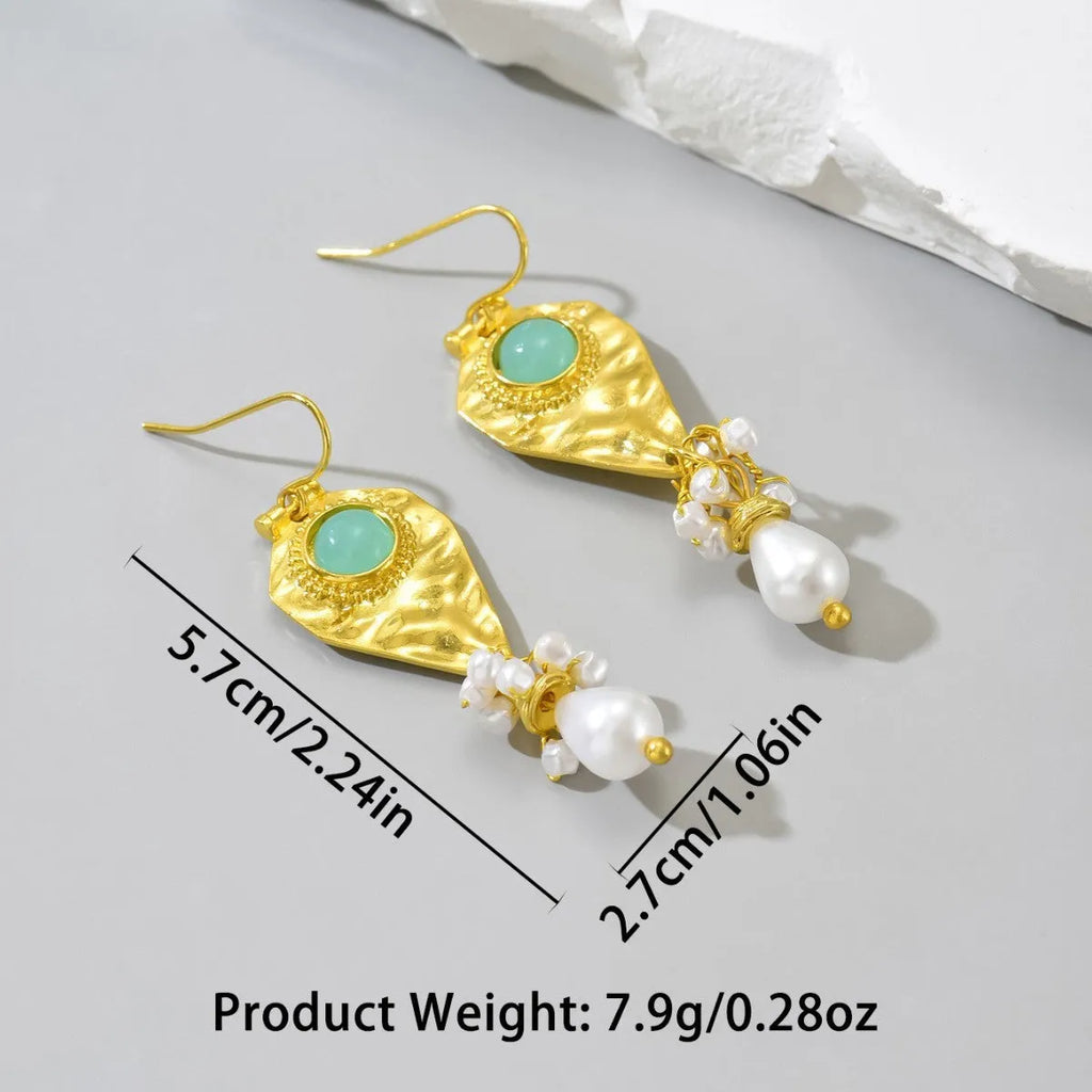 Gold alloy snake design women's earrings with electroplated finish