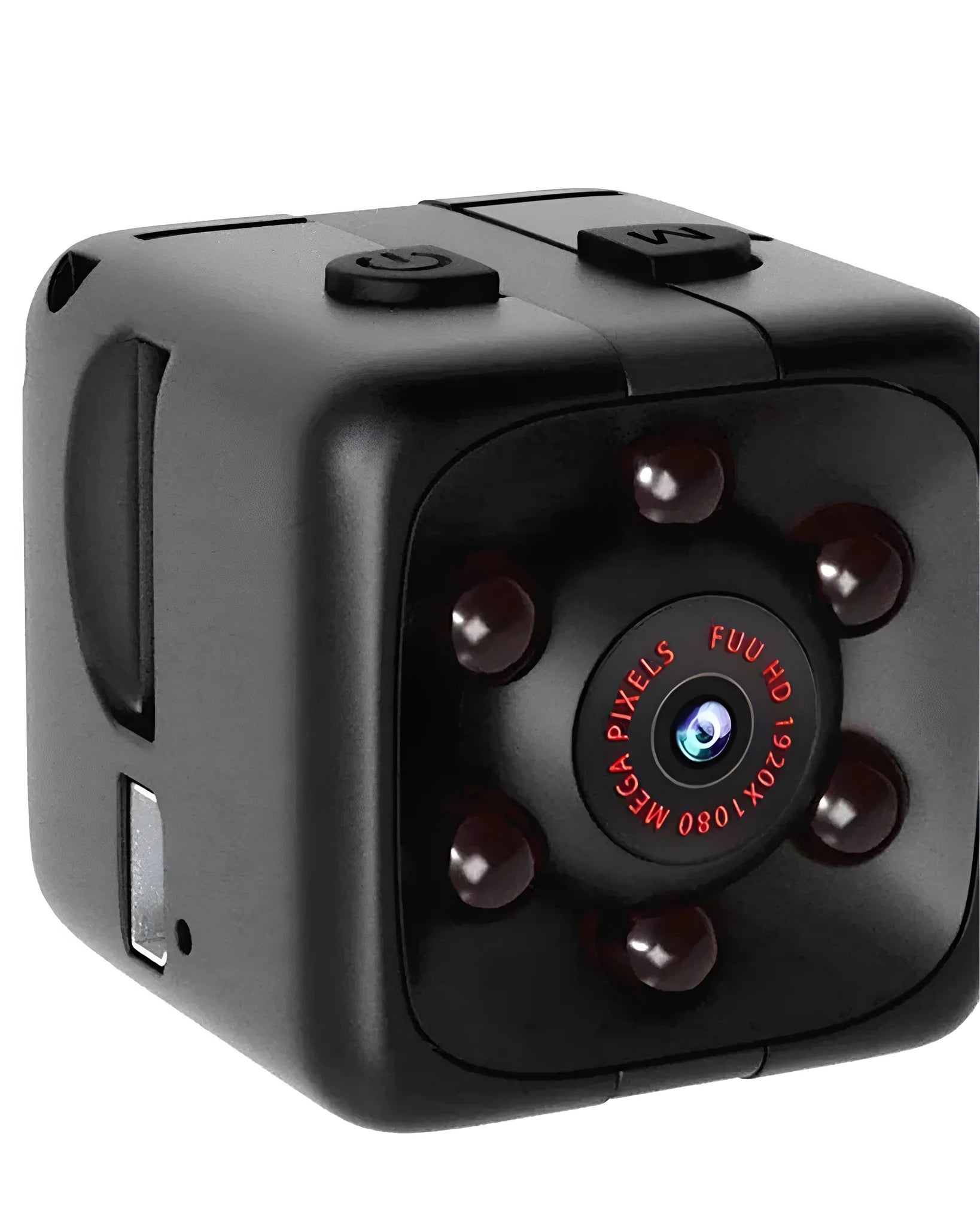 Black USB dashcam with infrared night vision and 1080P recording capability