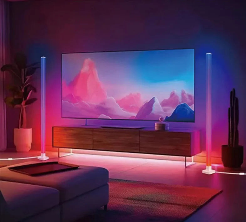 Corner floor lamp with remote control, colour-changing light, 120cm or 150cm, modern simplicity style