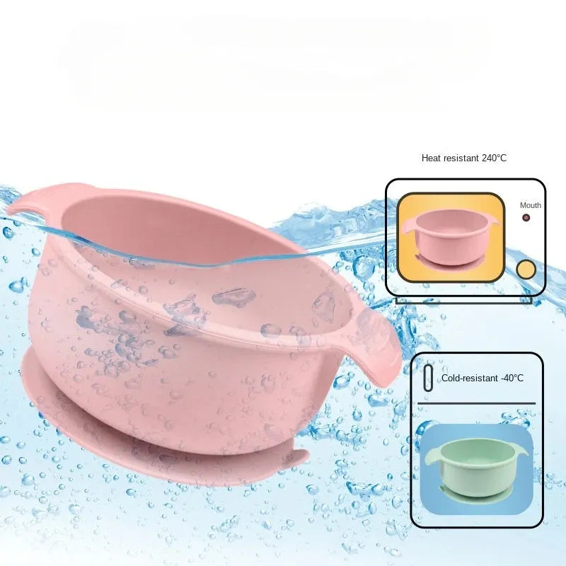 Silicone pet bowl with suction cup base in beige, blue, grey, green or pink colours
