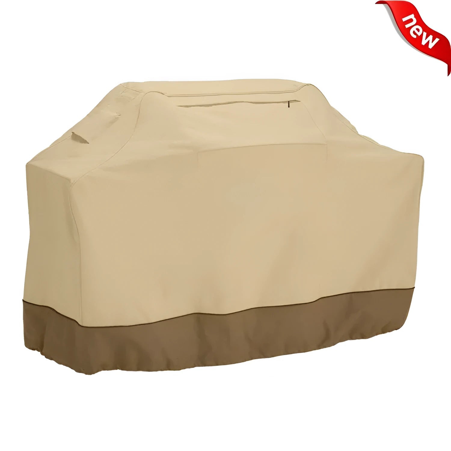 Beige Nordic style polyester outdoor oven cover with measurements for versatile household use