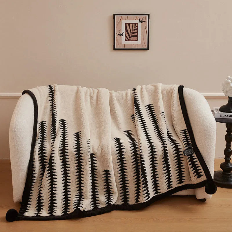 Black and white panda velvet multifunctional blanket in six sizes from 100x150cm to 230x250cm