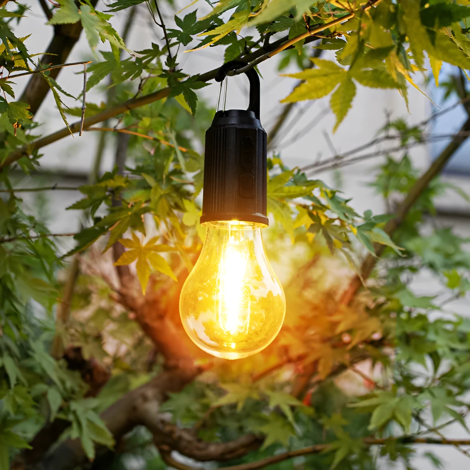 Five solar outdoor lantern bulbs with warm LED lighting and ABS plastic construction