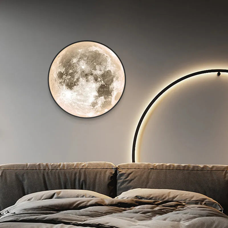 Round LED wall light with PMMA shade, 24cm 50cm or 60cm diameter, stepless dimming remote control