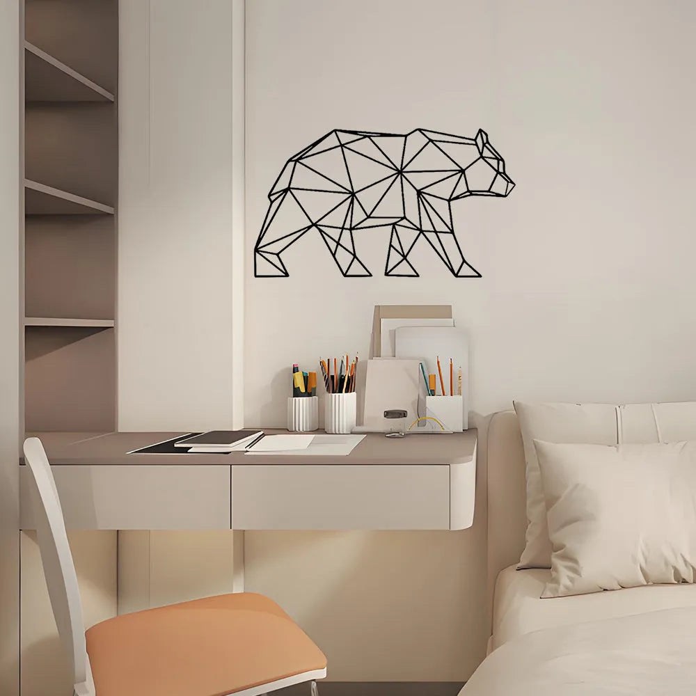 Polar bear silhouette iron wall hanging decoration in KY-A33 line bear Chinese style