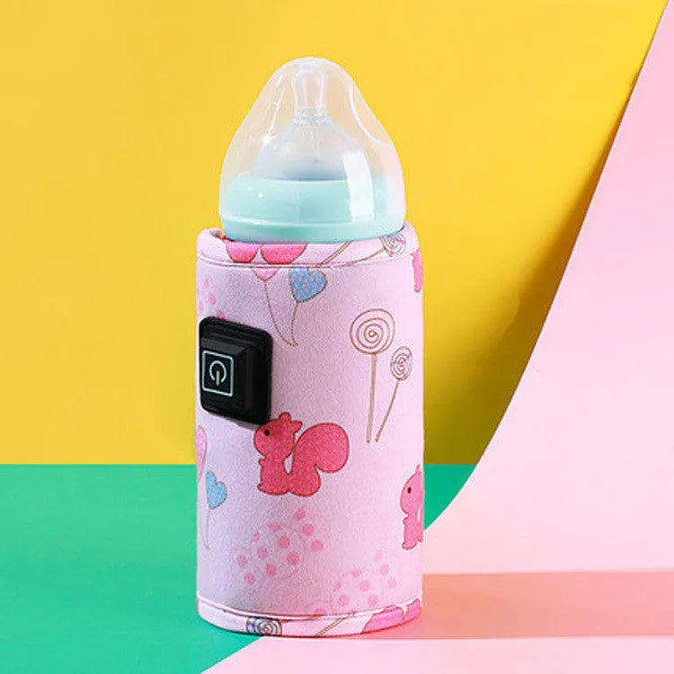 Blue dinosaur cartoon USB baby bottle warmer and insulation cooler bag with thermostatic heating.
