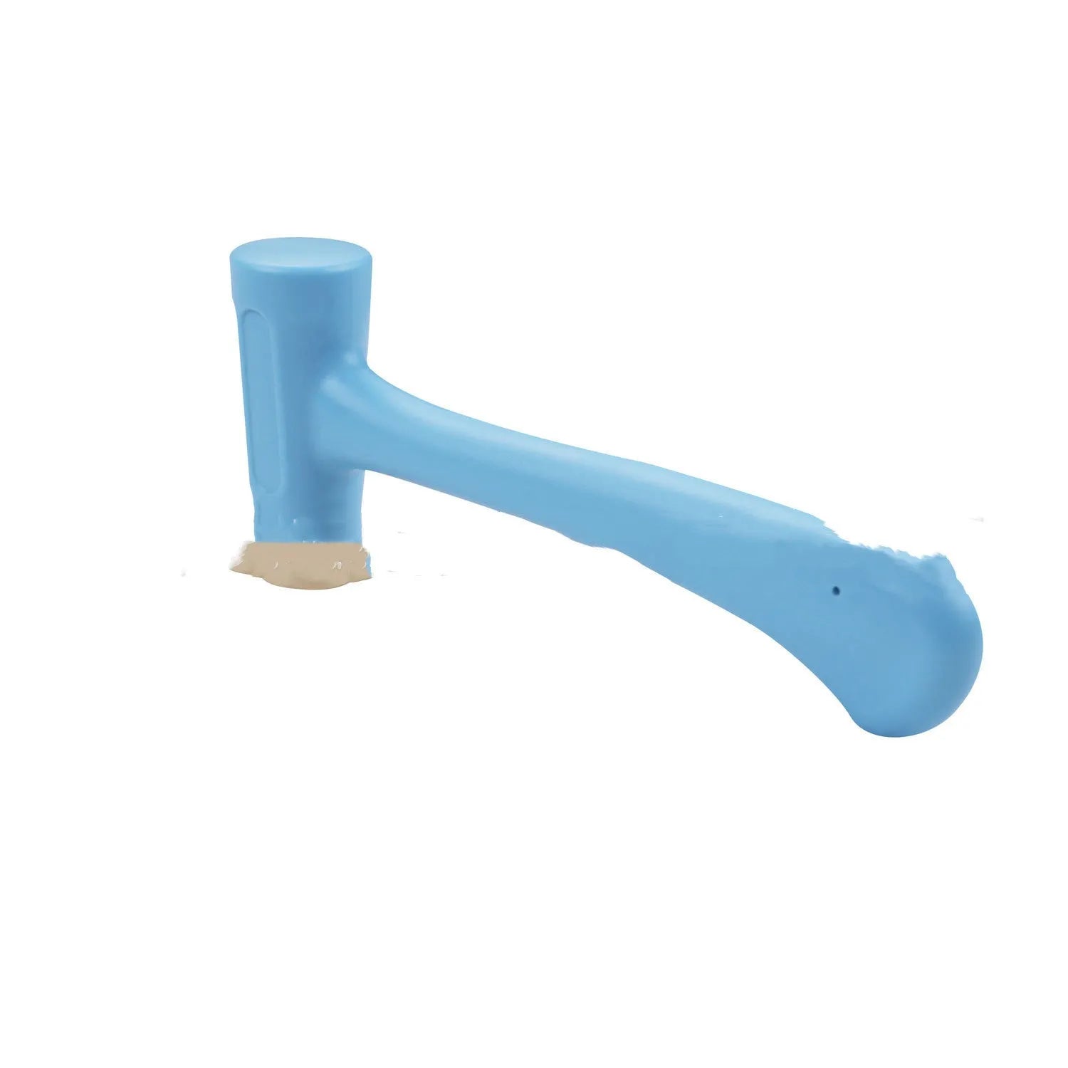 Blue copper head hammer with carbon steel body and plastic grip on handle