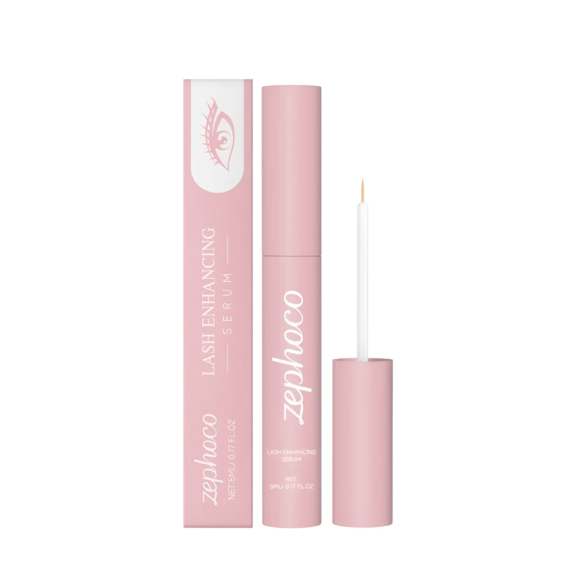 Lash enhancing serum bottle with myristyl pentapeptide-4 and vitamin E, water-based eyelash growth liquid