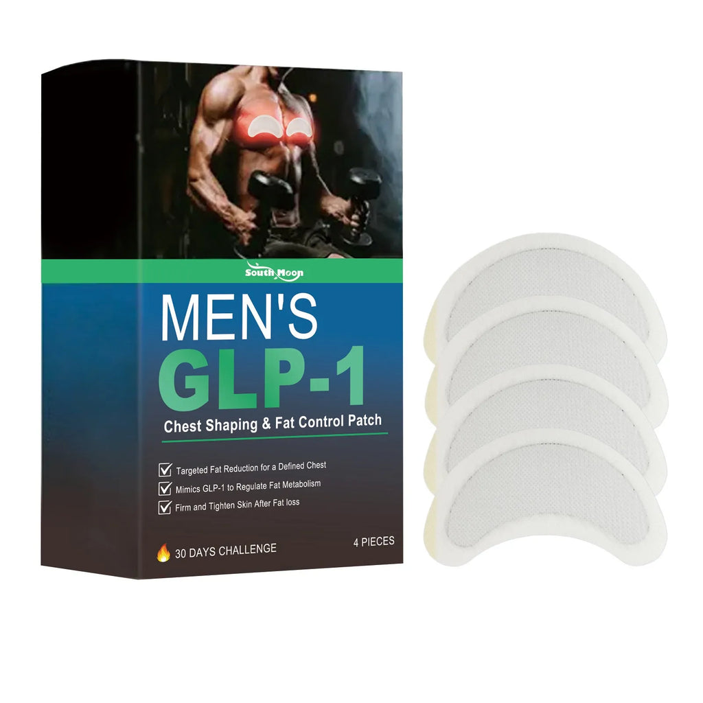 Pack of four thin men's figure control chest patches with natural ingredients