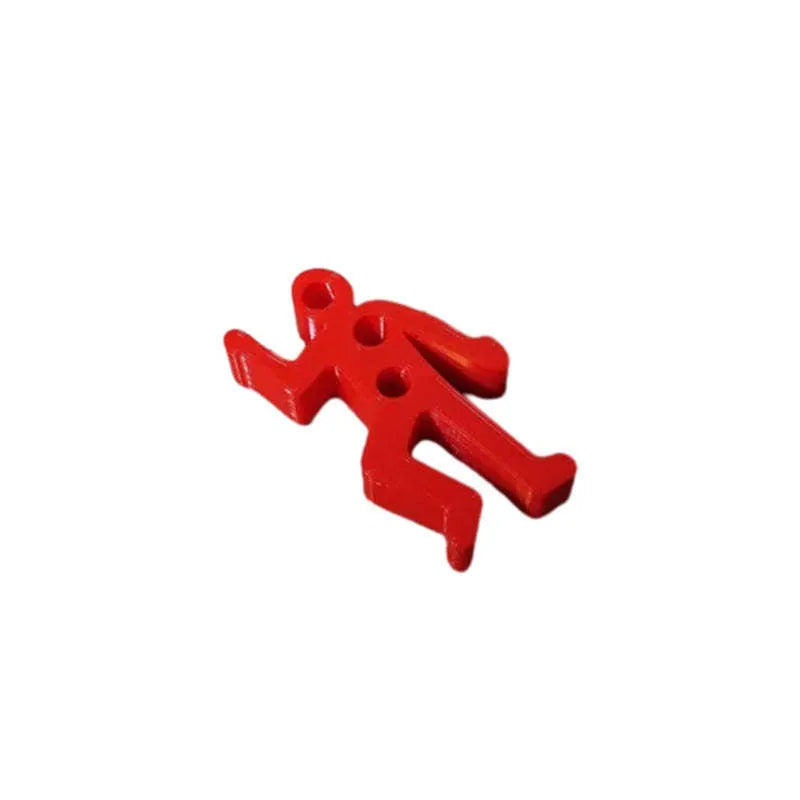 Funny crime scene humanoid pen holder in plastic with triangle shape on a desk
