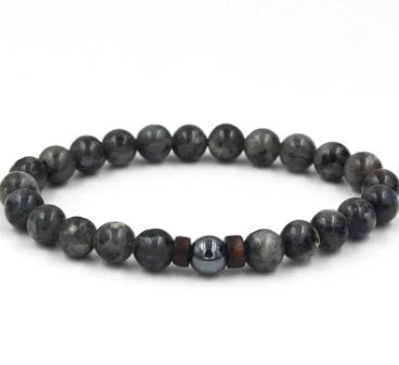 Premium men's black volcanic stone bracelet with unique, durable design and adjustable fit