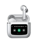 T68 PRO wireless Bluetooth headset with touch colour screen in black, silver, and champagne colours