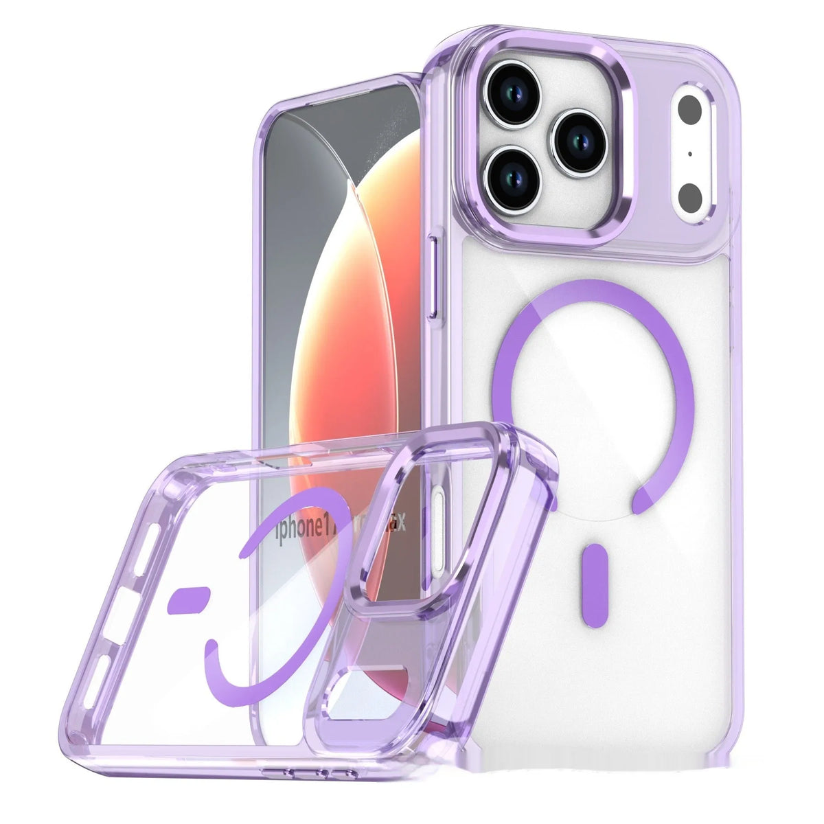 Magnetic transparent drop-resistant protective cover for Apple iPhone in multiple colours