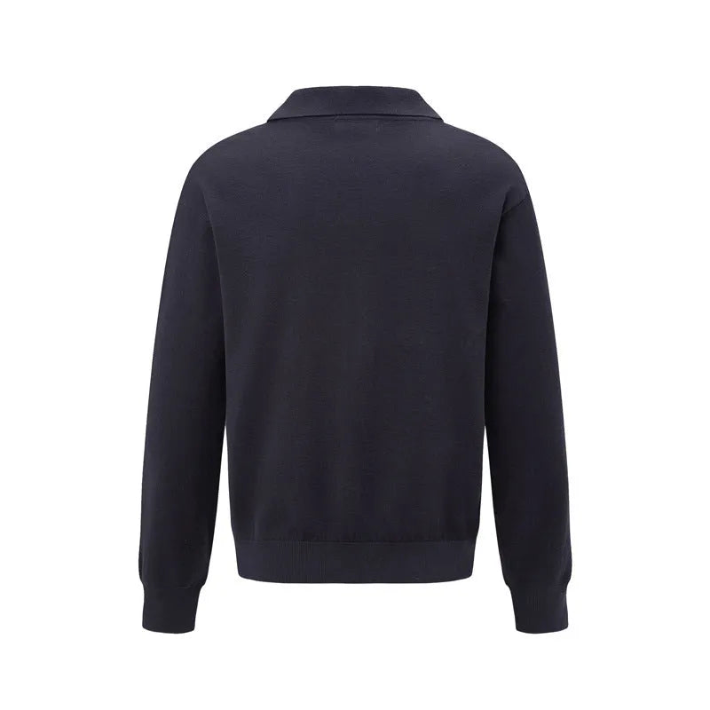 Man's loose black acrylic pullover sweater casual wear