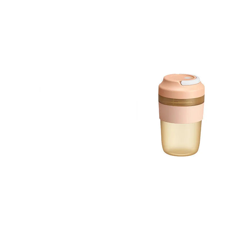 Purple portable USB rechargeable blender cup with 400ml capacity and stainless steel blades for shakes