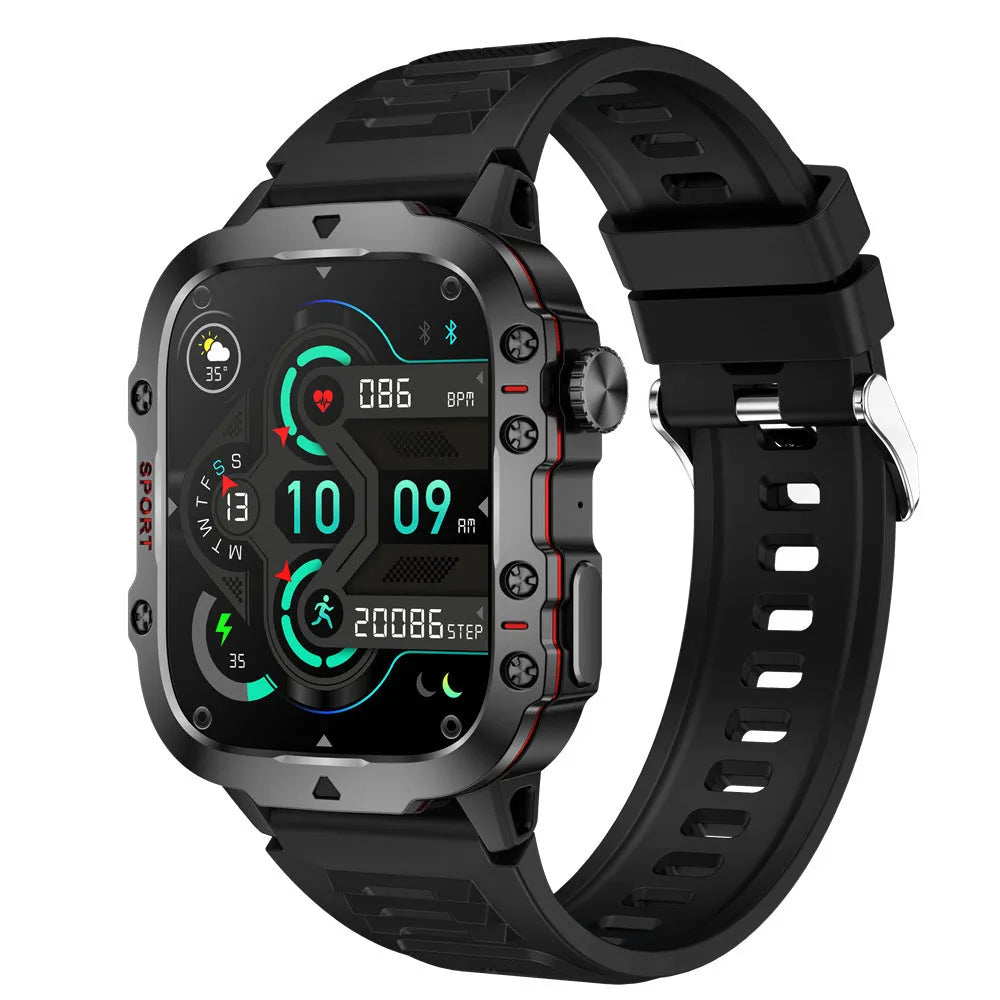 QX11 smart watch displaying health metrics on TFT screen with black silicone strap