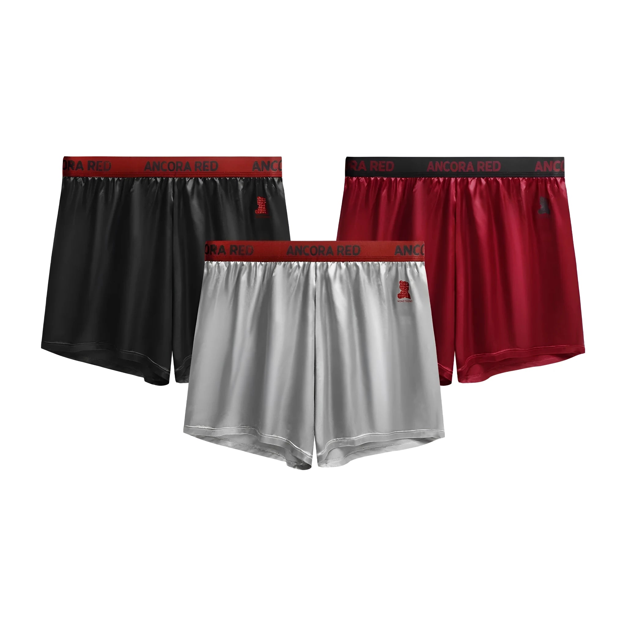 Men's solid colour boxer briefs in black on a mid-waist model.