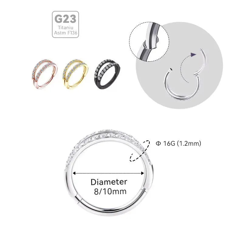 G23 titanium alloy nose ring in gold colour on a white background, showing a circular shape.