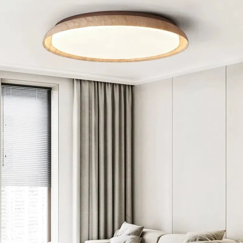 Japanese style retro ceiling lamp with LED tricolour light Silent Wind design 55cm diameter