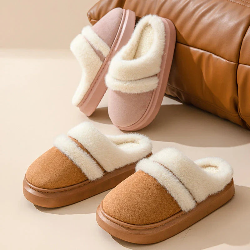 Cozy cotton slippers for women in various colors, featuring a plush interior and non-slip soles for comfortable, stylish home wear