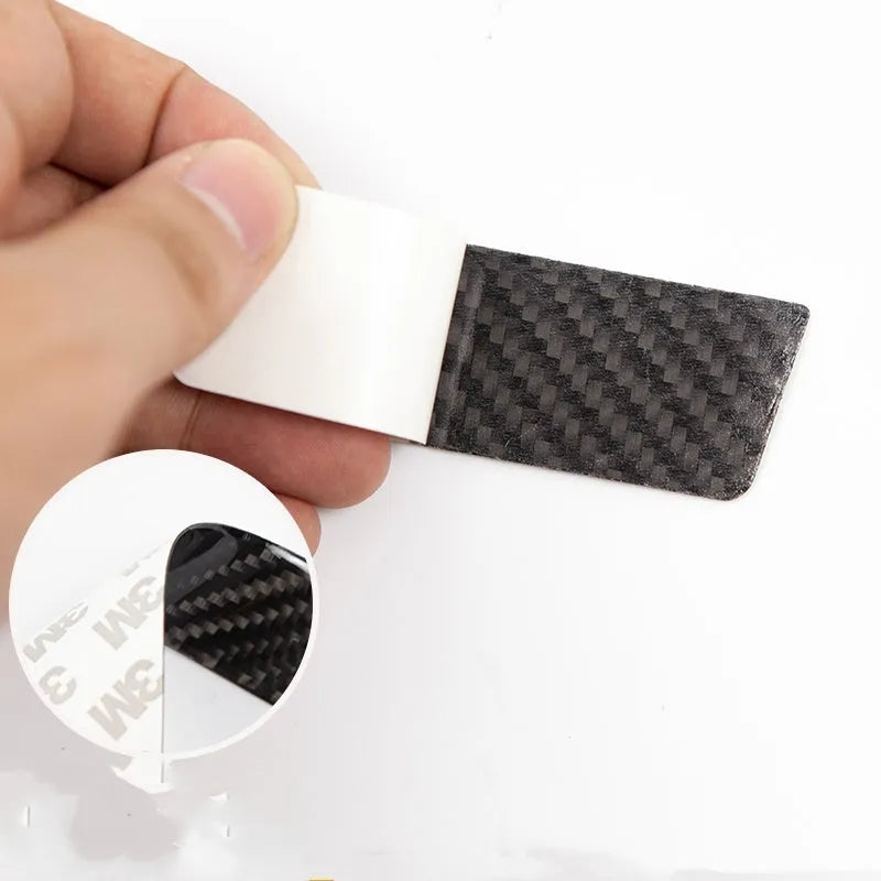 Carbon fibre door handle protection patches for Tesla Model S with matte finish