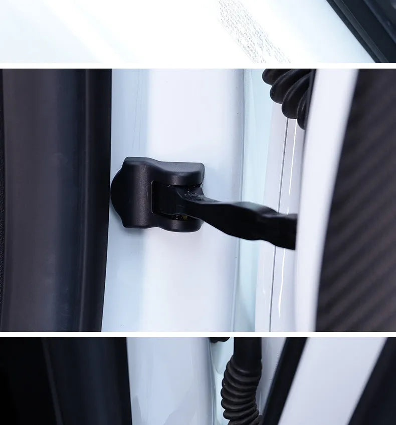White ABS door lock protection cover set with limiter shells for home security fitting