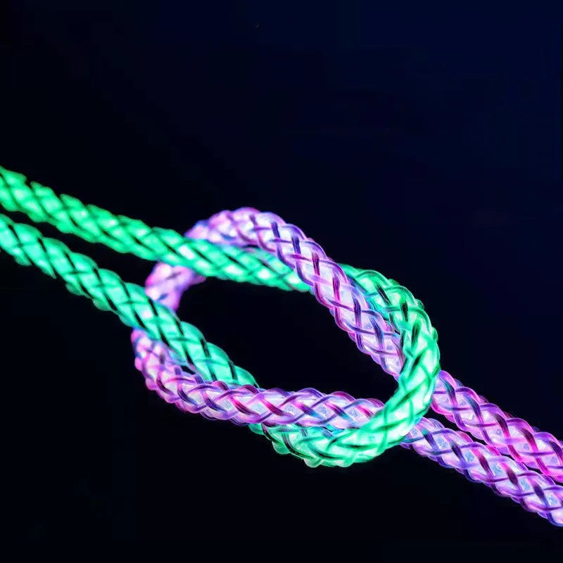 RGB One Drag Three illuminating data cable, 1.2 m, Lightning Micro USB TYPE-C, white TPE