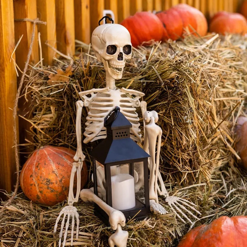 90cm tall Halloween skeleton model with movable joints for outdoor decoration