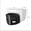 Dual-lens panoramic CCTV webcam with IP66 waterproof rating for indoor and outdoor security monitoring