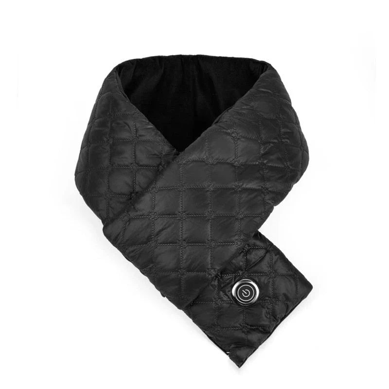 Premium electric heating scarf made of soft, luxurious velvet fabric with adjustable temperature control for cozy warmth