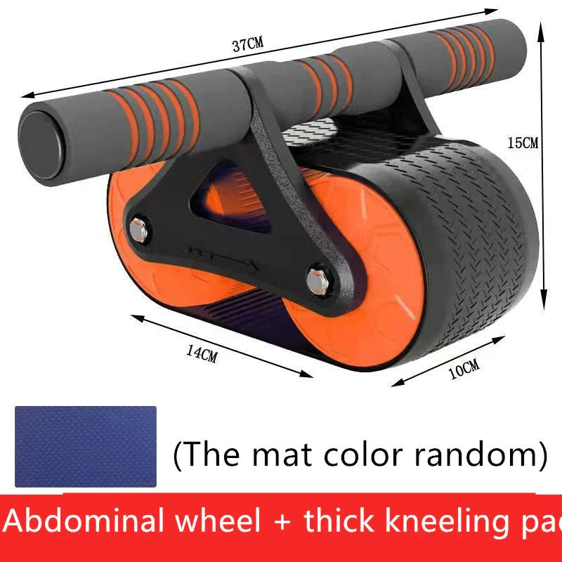 Premium Abdominal Workout Roller with Dual Wheels, Comfortable Grip, and Automatic Rebound Action for Core Strengthening and Fitness Training