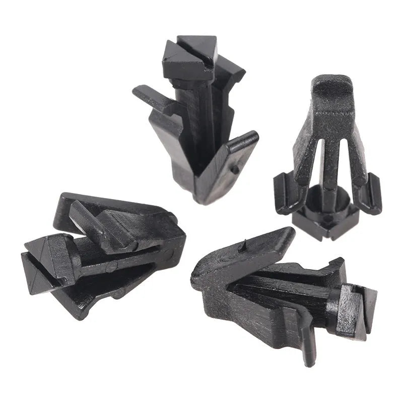 Black plastic bumper cover radiator grille fastening clip for Nissan vehicles, 76882-0M060 part