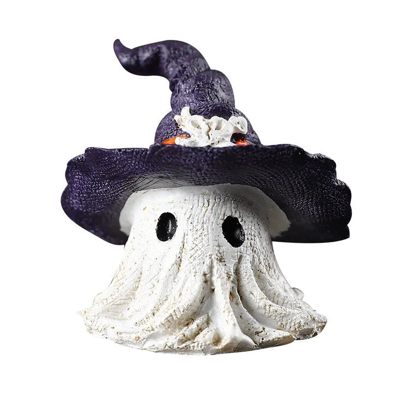 Resin wizard hat ornament in Black and Purple colour options for Halloween Christmas Easter decorations