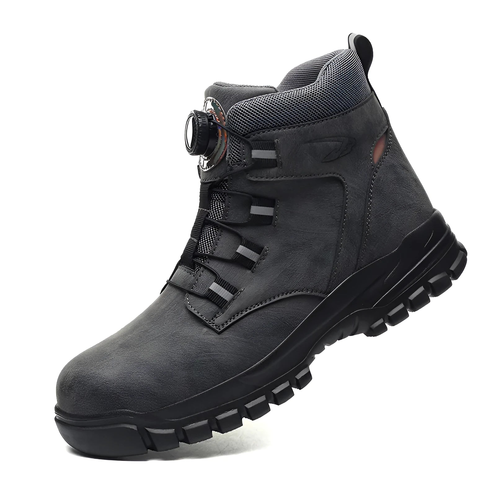 Lightweight labour protection shoes with leather upper and rubber sole in multiple colour options