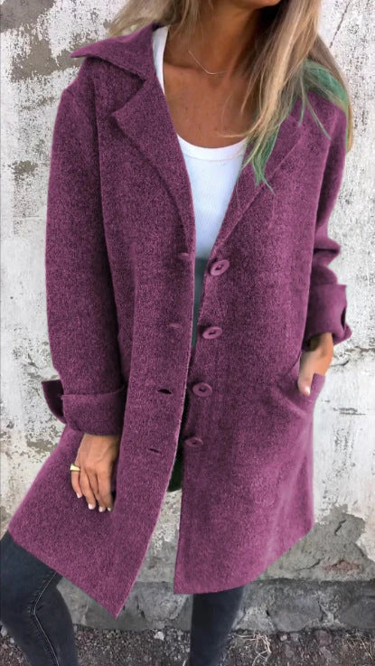 A stylish single-breasted cardigan with pockets, available in a variety of colors for women's fashion