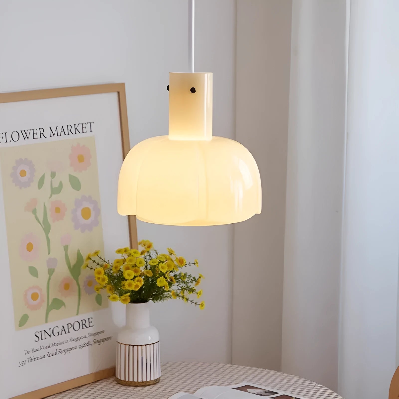 Medieval glass bud retro chandelier pendant light in chosen colour with tricolor light fitting