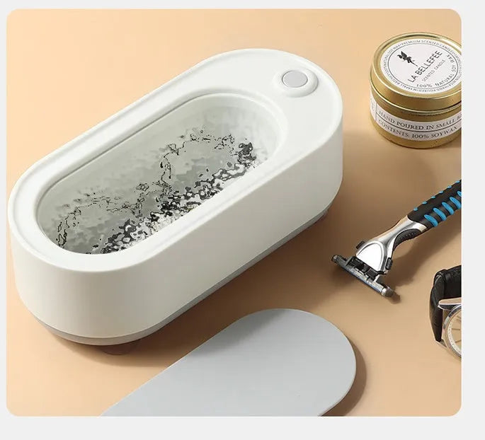 Ultrasonic cleaning machine for jewellery watches glasses with 152 x 70 x 40mm slot in white pink or dark green
