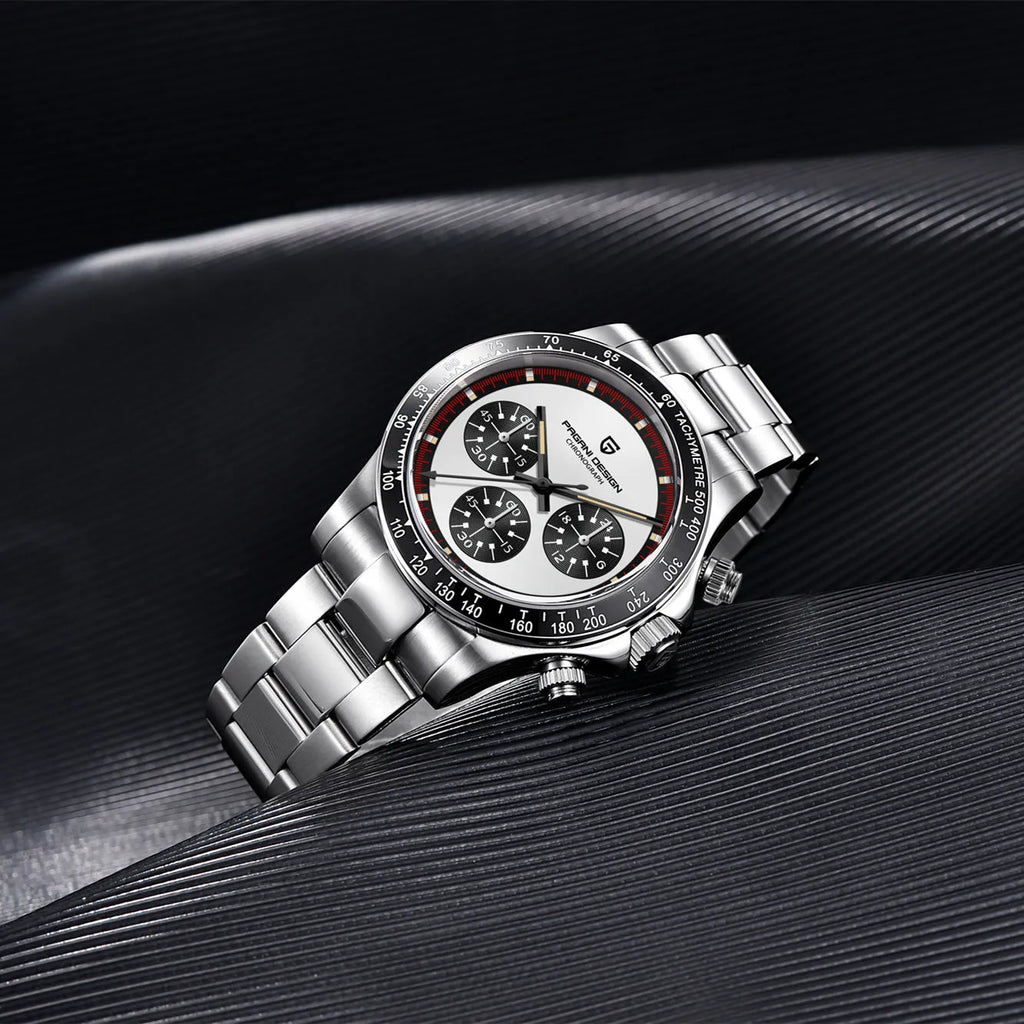 Berjani men's chronograph watch with stainless steel bracelet and 40mm dial