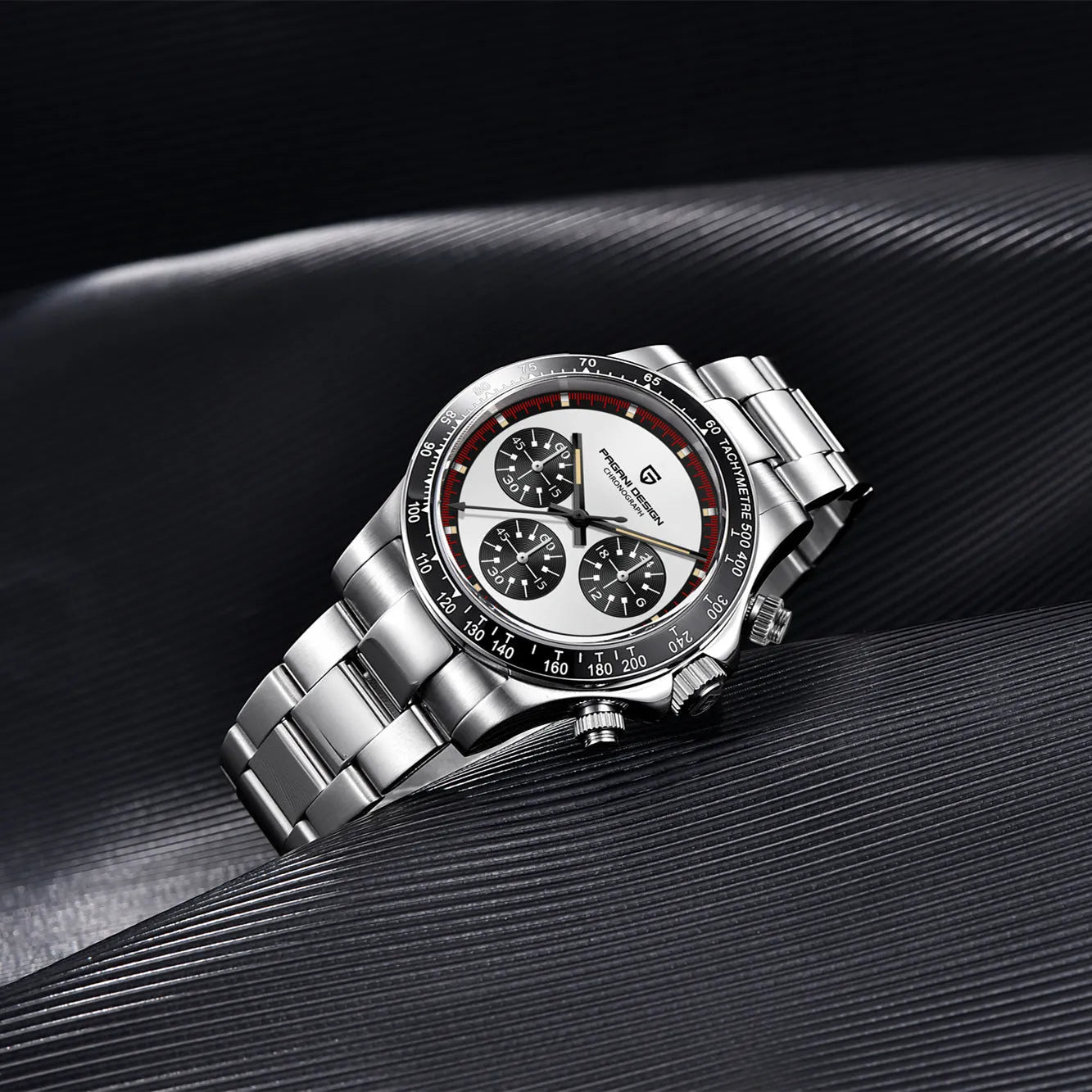 Berjani men's chronograph watch with stainless steel bracelet and 40mm dial