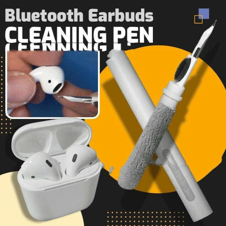 Premium wireless earbud cleaning kit with soft brush and microfiber tip for thorough cleaning of earphones, phones, and other electronics