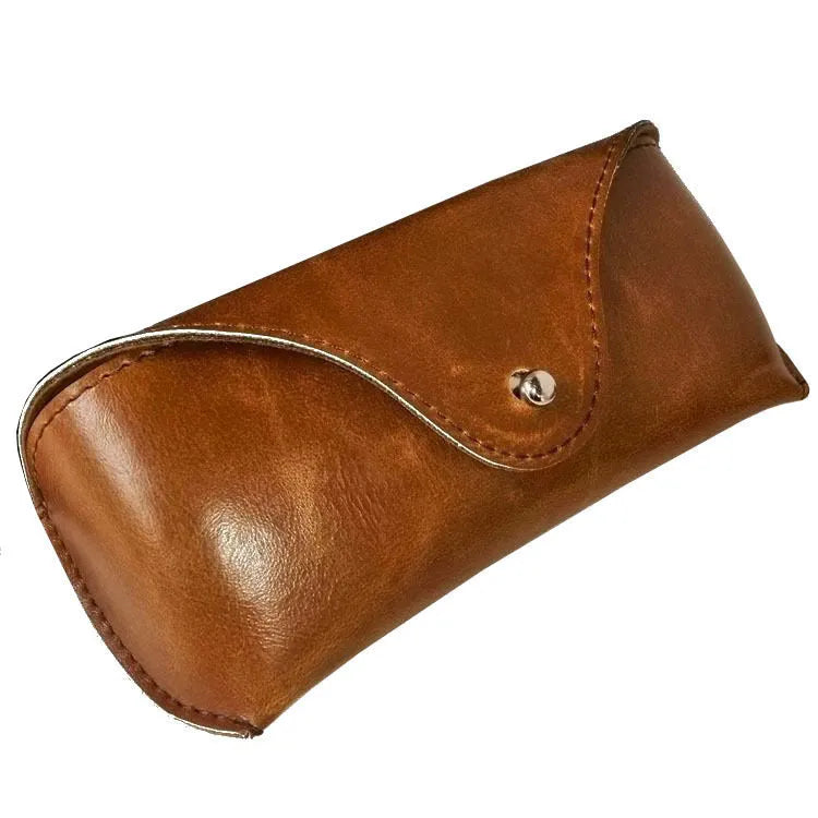 Leather glasses case in black with soft interior for sunglasses and spectacles
