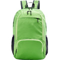 A 26-inch waterproof Oxford cloth backpack in a solid colour, shown folded and unfolded.
