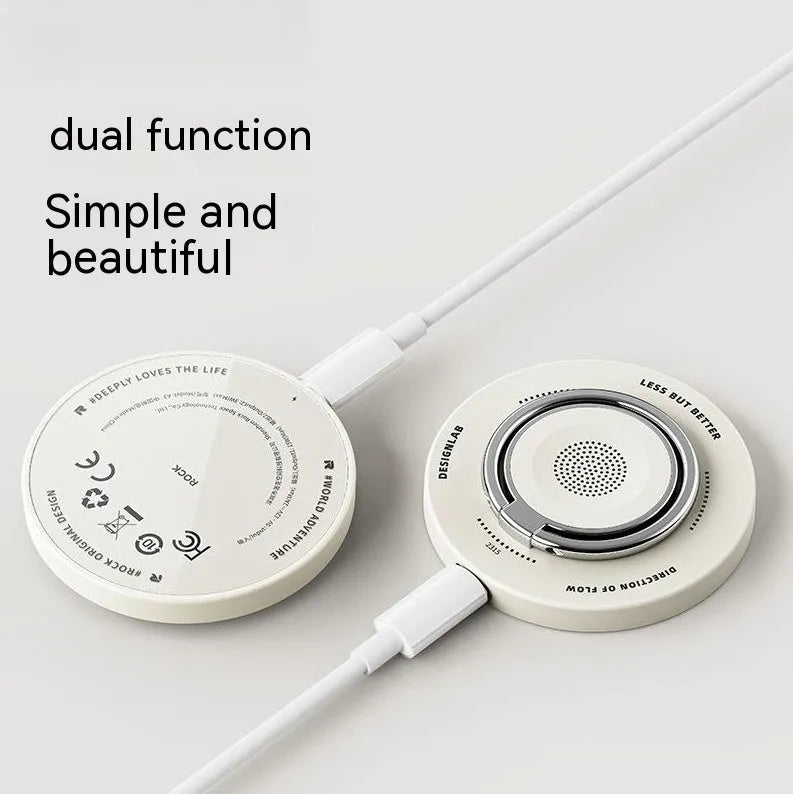 Three-in-one wireless charger bracket in Black or White with Type-C interface, W51 suit model, stand format.